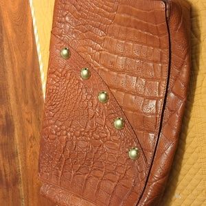 Large leather Italian clutch